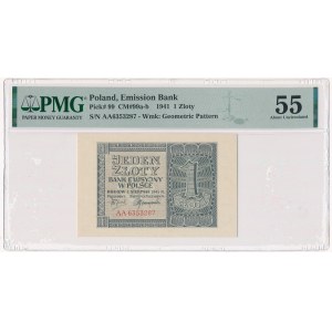 1 złoty 1941 - AA - PMG 55 - poszukiwana seria