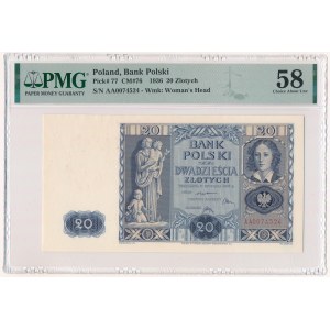 20 złotych 1936 - AA - PMG 58 - pierwsza seria