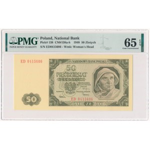 50 złotych 1948 - ED - PMG 65 EPQ