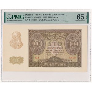 100 złotych 1940 - ZWZ - B - PMG 65 EPQ