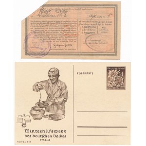 Pomoc Zimowa Ludności Niemieckiej, 50 fenigów 1940 i karta pocztowa (2 szt.)