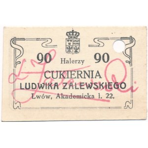 Lwów, Cukiernia Ludwika Zalewskiego, 90 halerzy (1918)