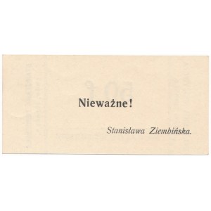 Lwów, Stanisława Ziembińska - Składnica Spożywcza, bon na 50 fenigów