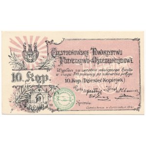 Częstochowa, 10 kopiejek 1914 - inna kolorystyka