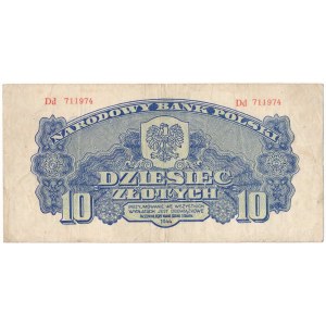 10 złotych 1944 ...owe - Dd - rzadka odmiana
