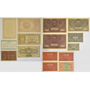 Zestaw, banknoty polskie, bon i świadectwo 1916-1971 (16 szt.)
