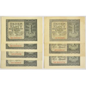 Zestaw, 1 złoty 1940-41 (7 szt.)