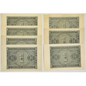Zestaw, 1 złoty 1940-41 (7 szt.)
