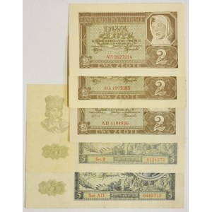 Zestaw, 2-5 złotych 1940-41 (5 szt.)