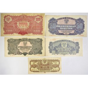 Zestaw, 5-100 złotych 1944 (5 szt.)