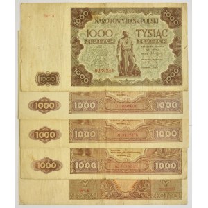 Zestaw, 1.000 złotych 1945-47 (5 szt.)