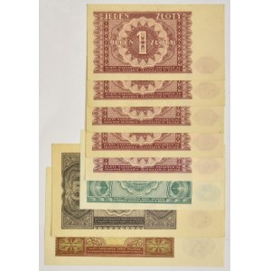 Zestaw, 1-10 złotych 1946 (8 szt.)