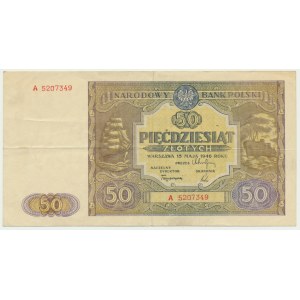 50 złotych 1946 - A - pierwsza seria