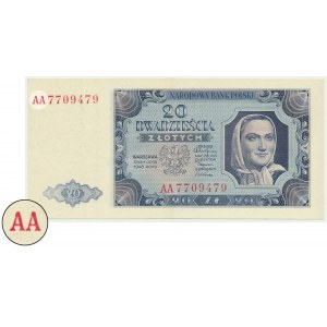 20 złotych 1948 - AA - BARDZO RZADKA SERIA