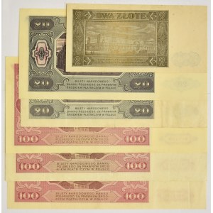 Zestaw, 2-100 złotych 1948 (6 szt.)