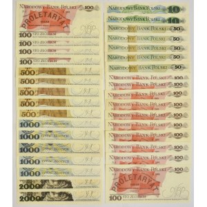 Zestaw, 10-2.000 złotych 1982-88 (33 szt.)
