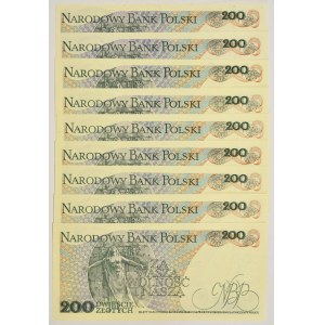 200 złotych 1988 - EF (9 szt.)