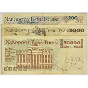 Zestaw, 200-50.000 złotych 1976-93 - A - PIERWSZA SERIA (3 szt.)