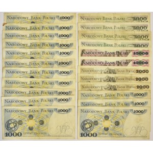 Zestaw, 1.000-10.000 złotych 1975-88 (23 szt.) - w tym rzadsze serie