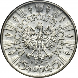 Piłsudski, 5 złotych 1934 - GCN AU53