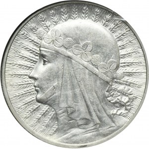 Głowa Kobiety, 10 złotych Warszawa 1933 - GCN AU58