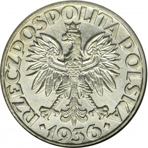 Żaglowiec, 5 złotych 1936 - GCN AU50