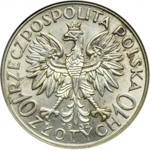 Głowa Kobiety, 10 złotych Londyn 1932 - GCN AU58