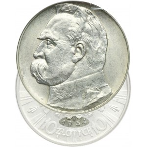 Piłsudski, 10 złotych 1934 - GCN AU53 - RZADSZE