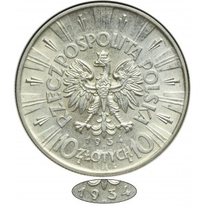 Piłsudski, 10 złotych 1934 - GCN AU53 - RZADSZE