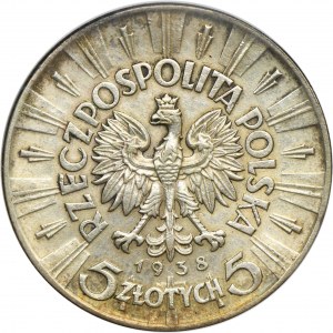 Piłsudski, 5 złotych 1938 - GCN AU50