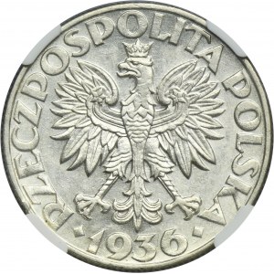 Żaglowiec, 5 złotych 1936 - GCN AU55