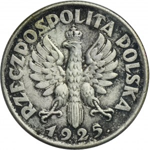 Kobieta i kłosy, 1 złoty Londyn 1925 - kropka po dacie - GCN XF45