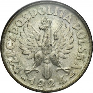 Kobieta i kłosy, 1 złoty Paryż 1924 - GCN MS61