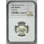 Kobieta i kłosy, 1 złoty Londyn 1925 - NGC UNC DETAILS - kropka po dacie
