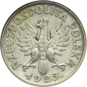 Kobieta i kłosy, 1 złoty Londyn 1925 - kropka po dacie - GCN XF40