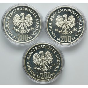 Zestaw, 200 złotych 1980-1984 (3 szt.)