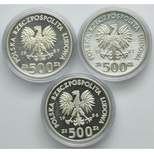 Zestaw, 500 złotych 1986-1987 (3 szt.)
