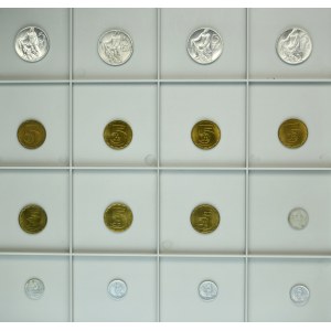 Zestaw, 5 groszy i 5 złotych 1959-1988 (16 szt.)