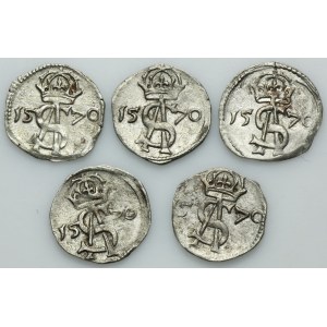 Lot, Sigismund II August, 2 Denarius Vilnius 1570 (5 pcs.)