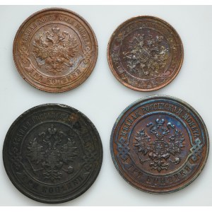 Lot, Nicholas II, 1-3 Kopeck 1903-1915 (4 pcs.)