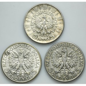 Zestaw, 5 złotych 1932-1938 (3 szt.)