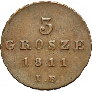 Duchy of Warsaw, 3 Groschen Warsaw 1811 IB