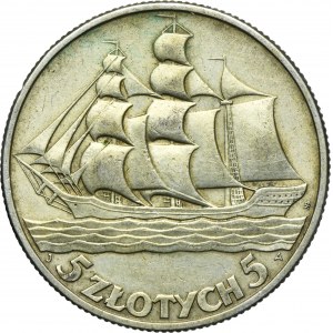 Żaglowiec, 5 złotych 1936