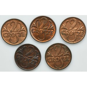 Zestaw, 2 grosze 1939 (5 szt.)