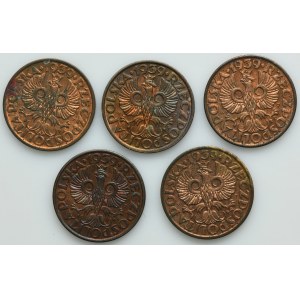 Zestaw, 2 grosze 1939 (5 szt.)