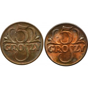 Zestaw, 5 groszy 1938-1939 (2 szt.)