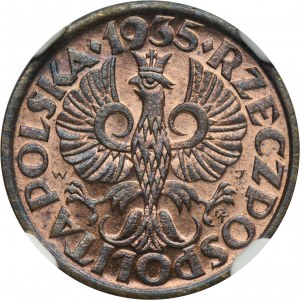 1 grosz 1935 - NGC MS64 RB