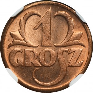 1 grosz 1938 - NGC MS65 RB