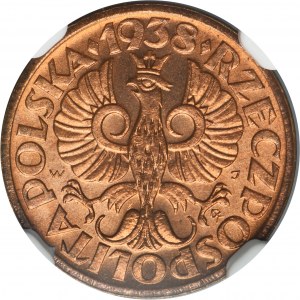 1 grosz 1938 - NGC MS65 RB
