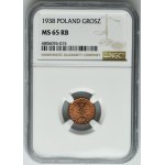1 grosz 1938 - NGC MS65 RB
